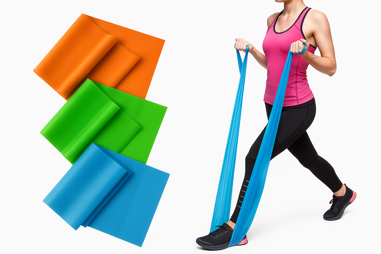 Lot de 3 ceintures de tension pour le yoga, bandes de résistance élastiques pour hommes et femmes, ceintures extensibles pour le yoga et la musculation.